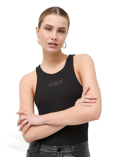 Majica brez rokavov GUESS Slim Fit Tank Top Črna | W3YP17.KAZH2