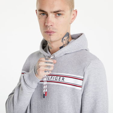 Pulover Tommy Hilfiger Signature Tape Hoodie Siva | UM0UM02427 P61, 4