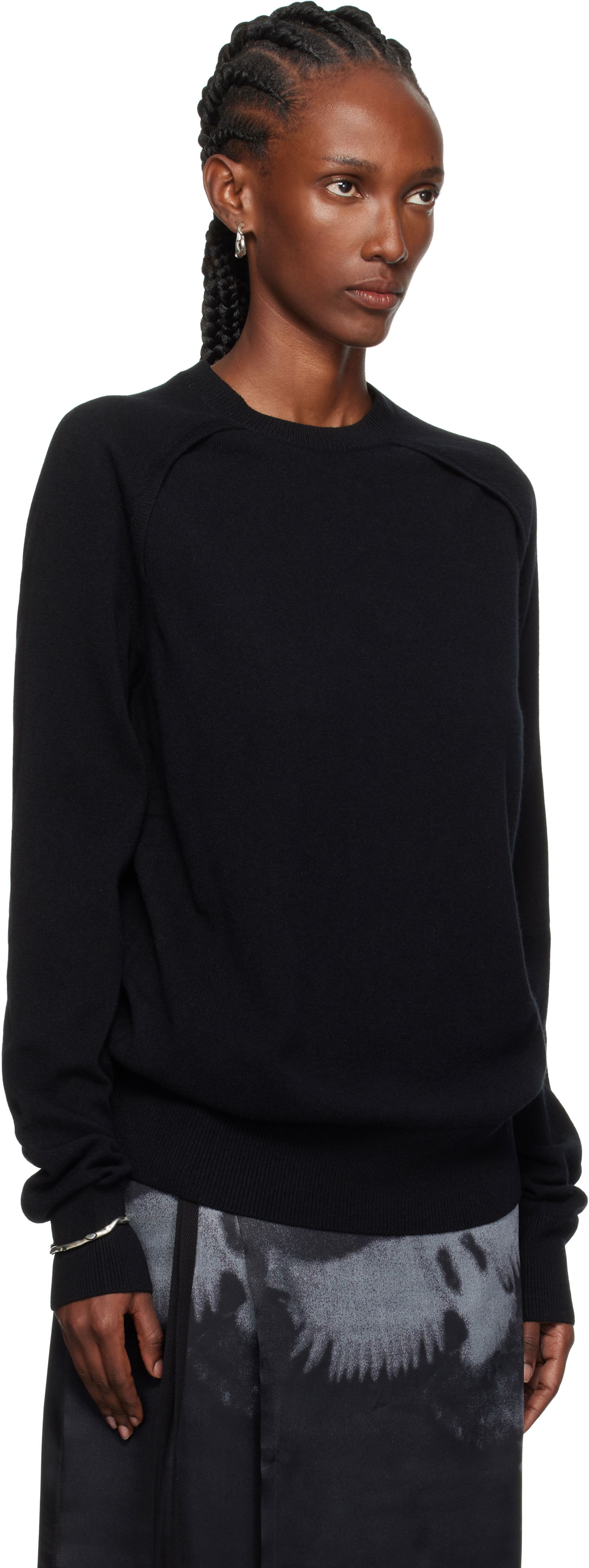 Pleteni pulover Ann Demeulemeester Ann Demeulemeester Ulu Cut-Out Sweater Črna | CO02-W-KN01-FA147-099, 1