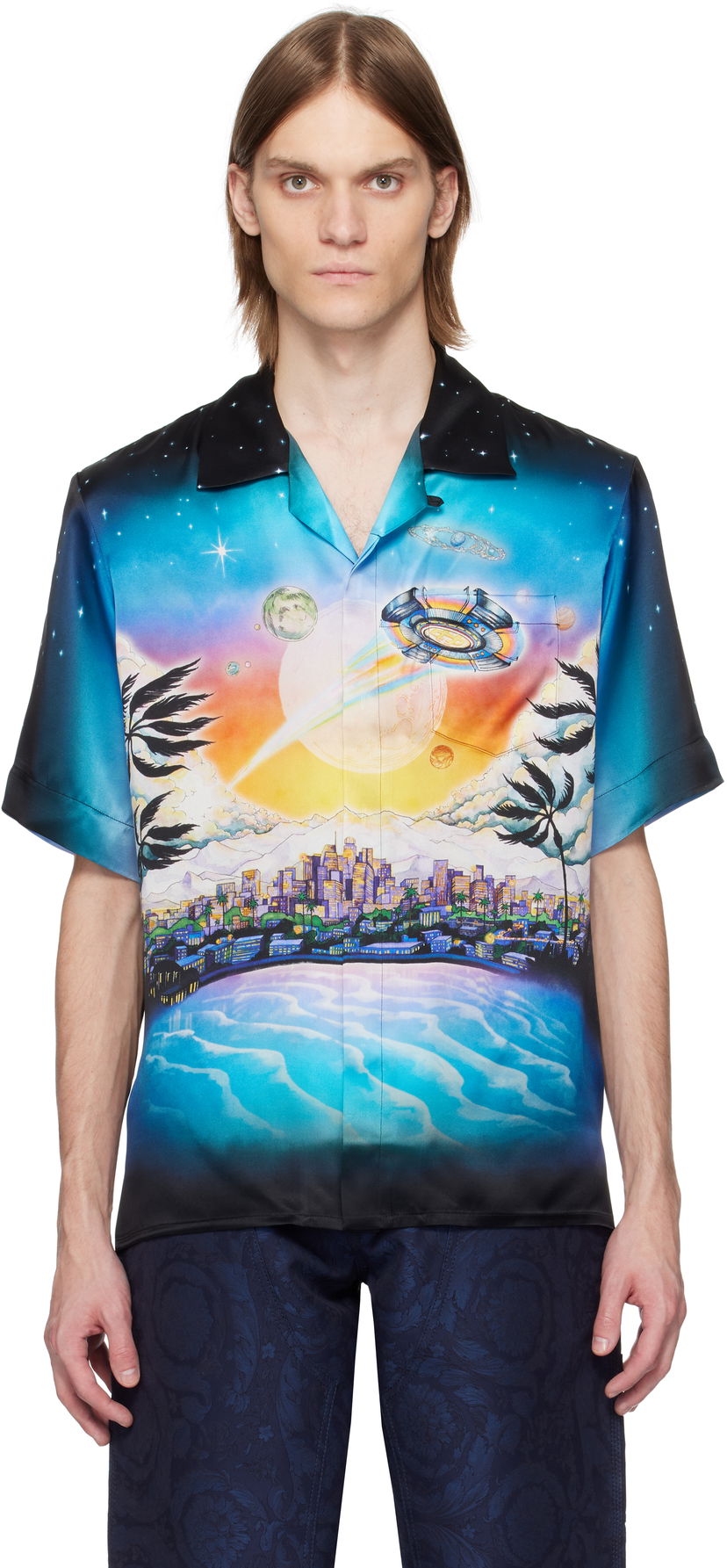 Srajce Casablanca Casablanca 'La Prémonition' Print Silk Shirt Večbarvna | U-MS25-SH-003-04
