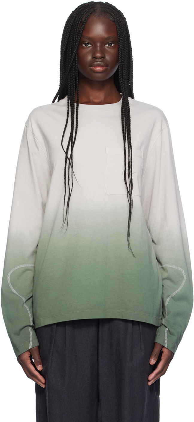 Majica Dime Green Gradient Long Sleeve T-Shirt Siva | DIMESU2412GRN