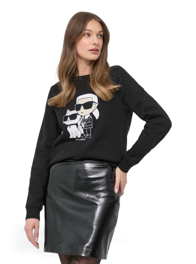 Pulover KARL LAGERFELD Ikonik 2.0 Sweatshirt Črna | 230W1803