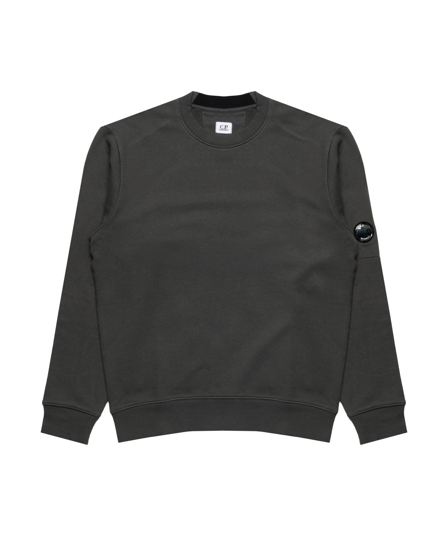 Pulover C.P. Company Diagonal Raised Fleece Crewneck Lens Sweatshirt Siva | 19CMSS713A005086W-978, 0