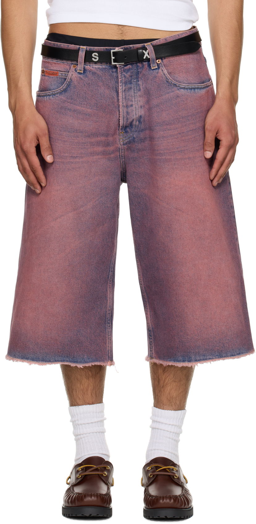 Kratke hlače Martine Rose Martine Rose Frayed Denim Shorts Roza | 247WD06115