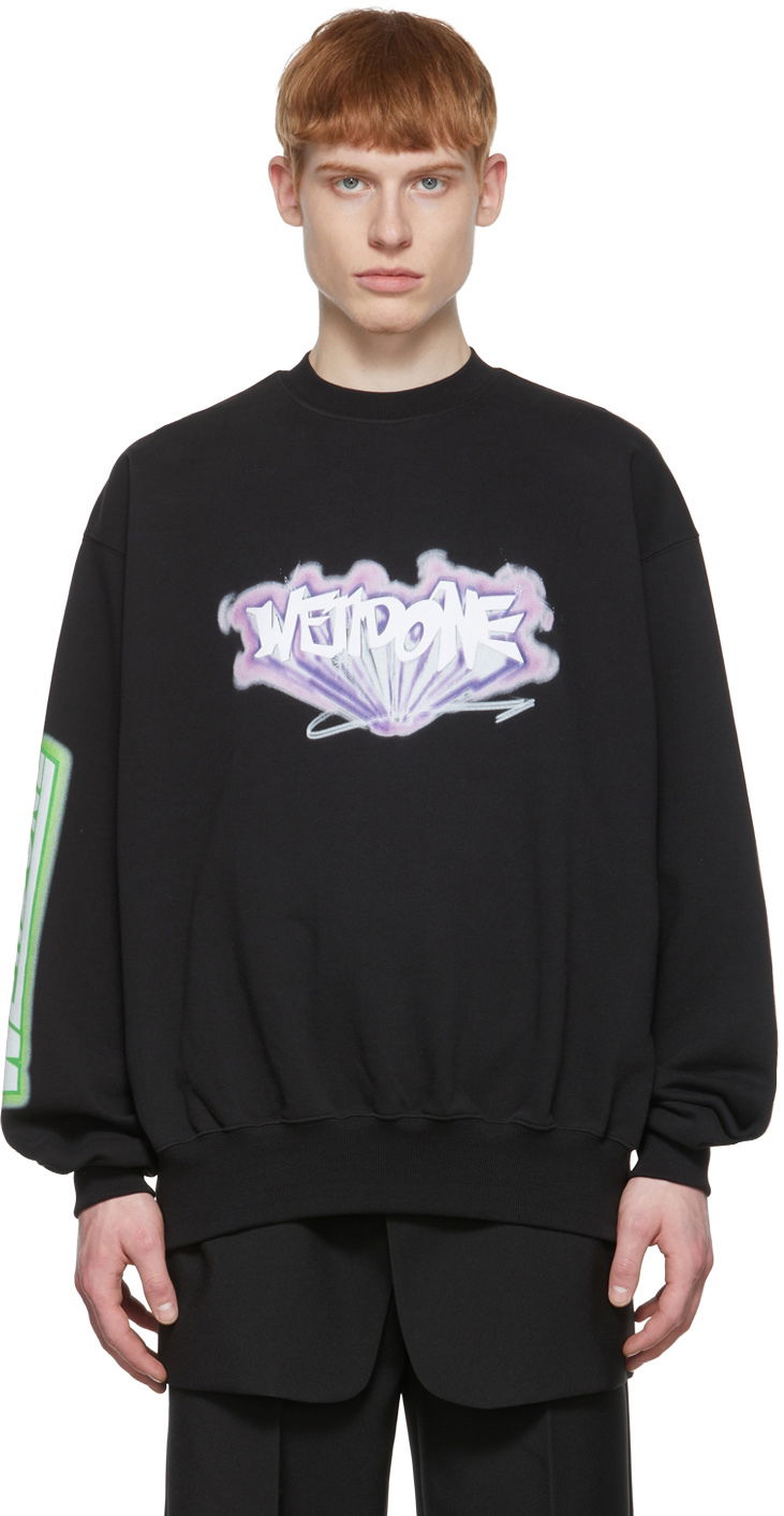 Pulover We11done Sweatshirt Črna | WD-TS1-22-684-U-BK
