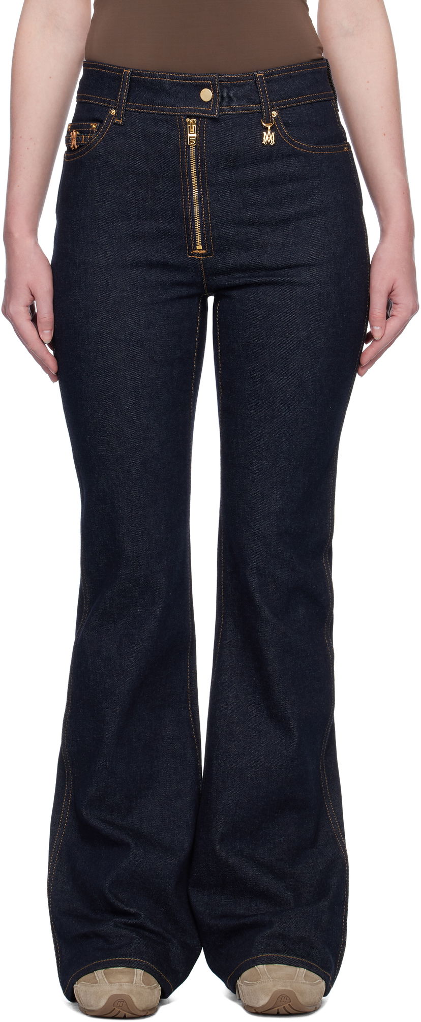 Kavbojke AMIRI AMIRI Zip Up Flare Jeans Modra | AWDNFR1016