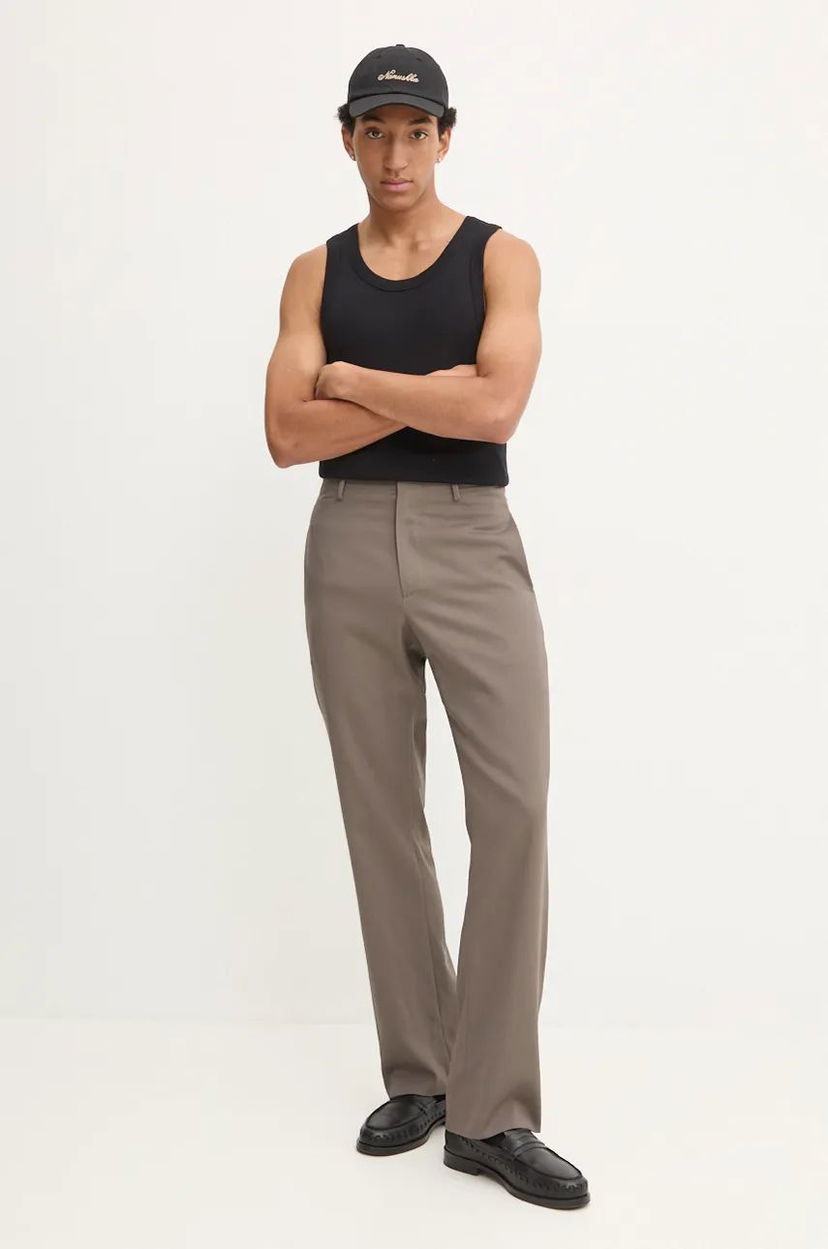 Majica brez rokavov Nanushka Wool Dress Pants Črna | NM24PFPA02093
