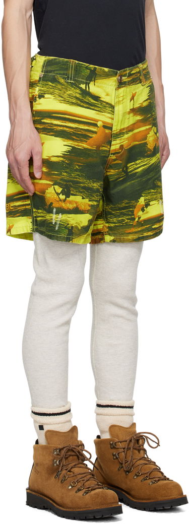 Kratke hlače ERL Graphic Print Cotton Shorts Rumena | ERL06P002, 4