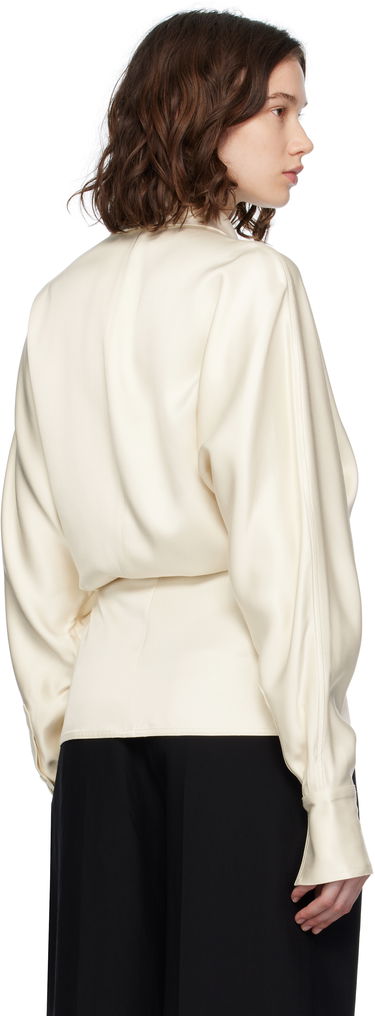 Srajce TOTEME TOTEME Wrap Satin Blouse Bež | 253-WRT0543-FB0382, 2