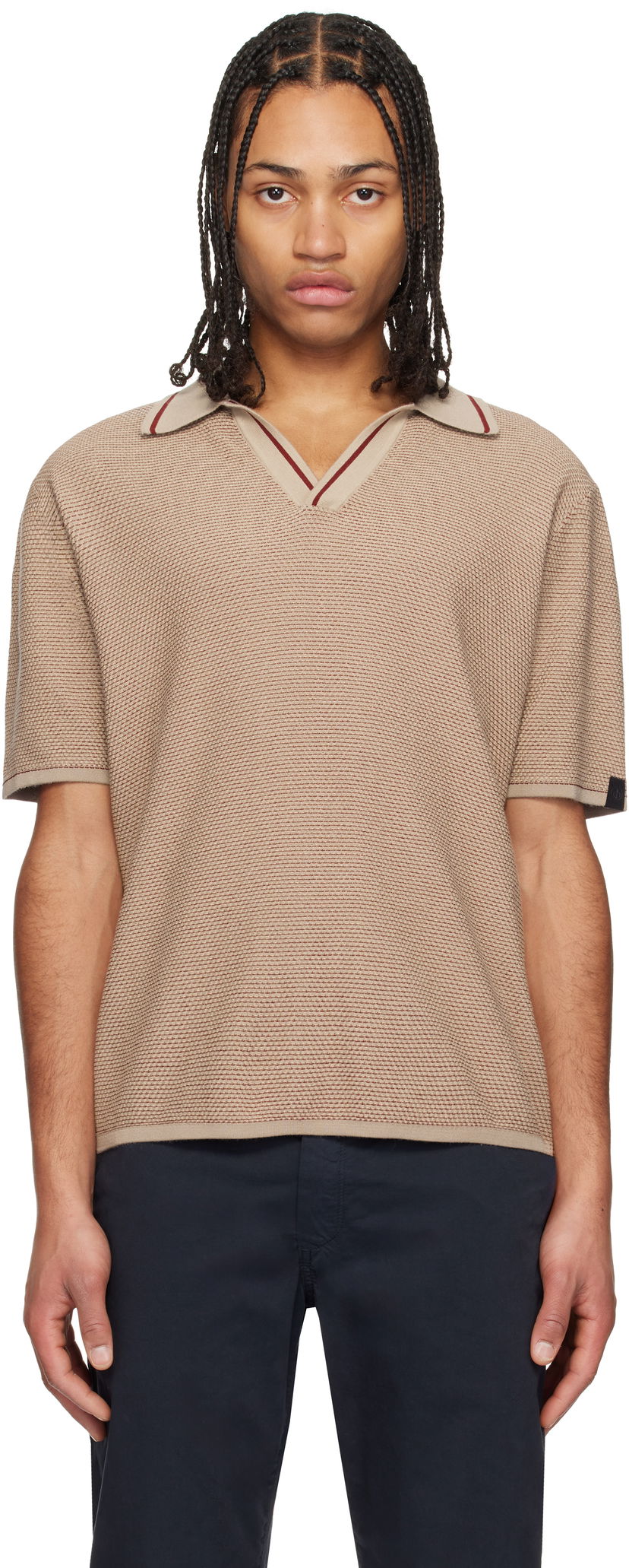 Polo majica rag & bone Rag & Bone Harvey Jonny Collar Polo Bež | MBS24H041BC41