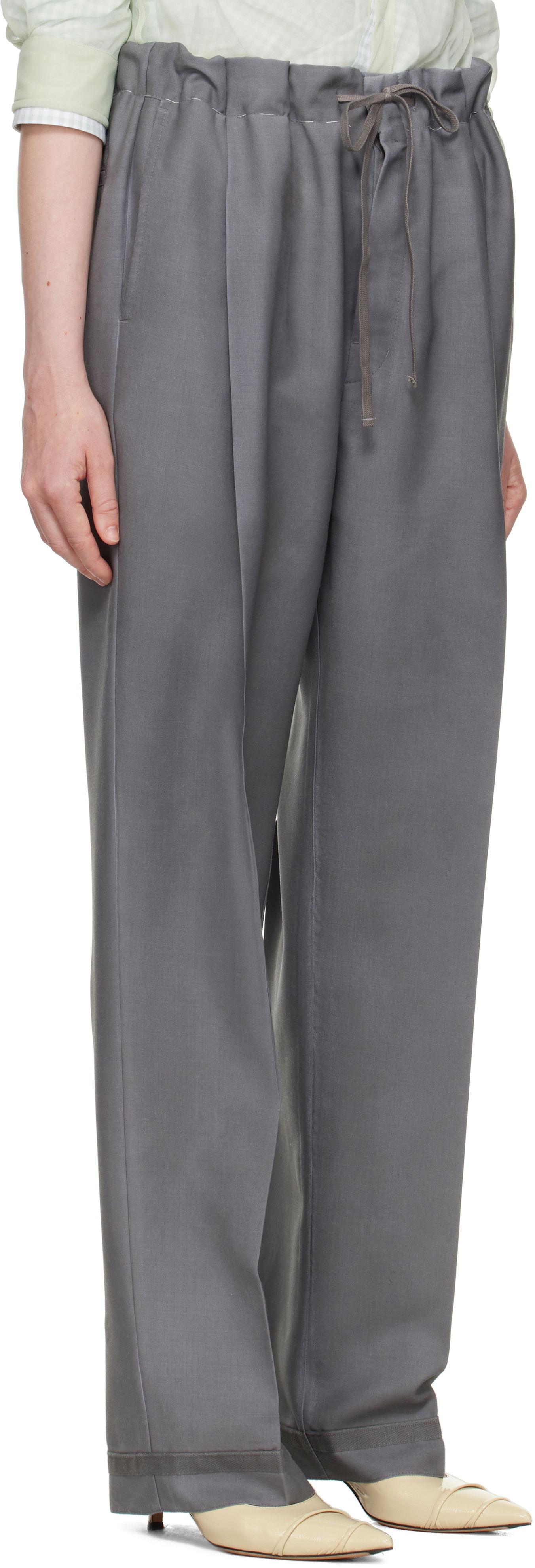 Hlače Maison Margiela Maison Margiela Mohair Trousers Siva | S51KA0572 M35301, 1