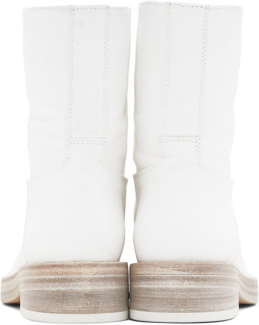 Oblačila Ann Demeulemeester Ann Demeulemeester Billie Canvas Boots Bela | 2201-W-R11-195-001, 1