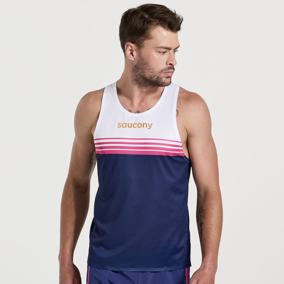 Majica brez rokavov Saucony Elite Singlet Modra | SAM800320-SD, 1
