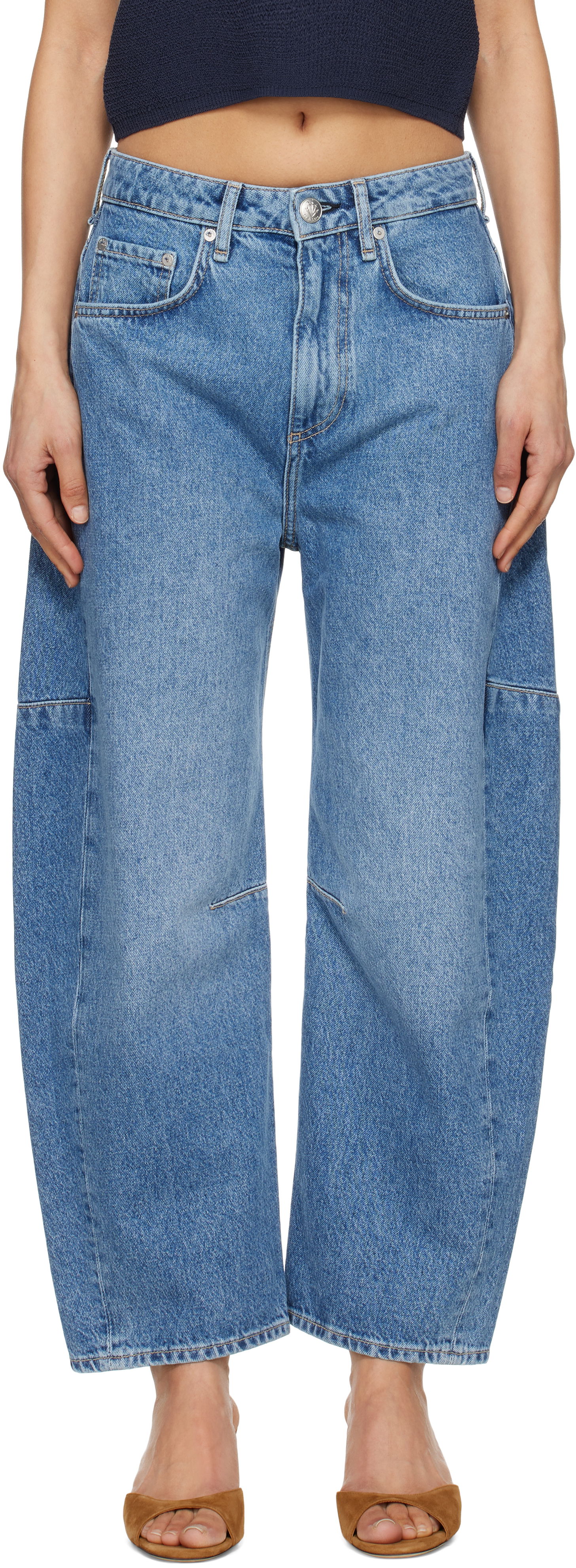Kavbojke rag & bone rag & bone Charlie Ankle-Length Barrel Jeans Modra | WDD25S2994RGAC, 0