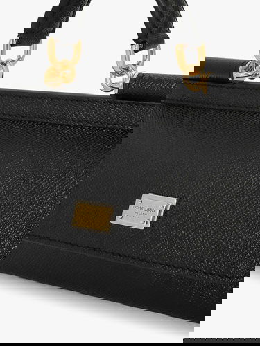 Torbica Dolce & Gabbana Dolce & Gabbana Sicily Small Dauphine Leather Top Handle Bag Črna | BB7116B100180999, 3