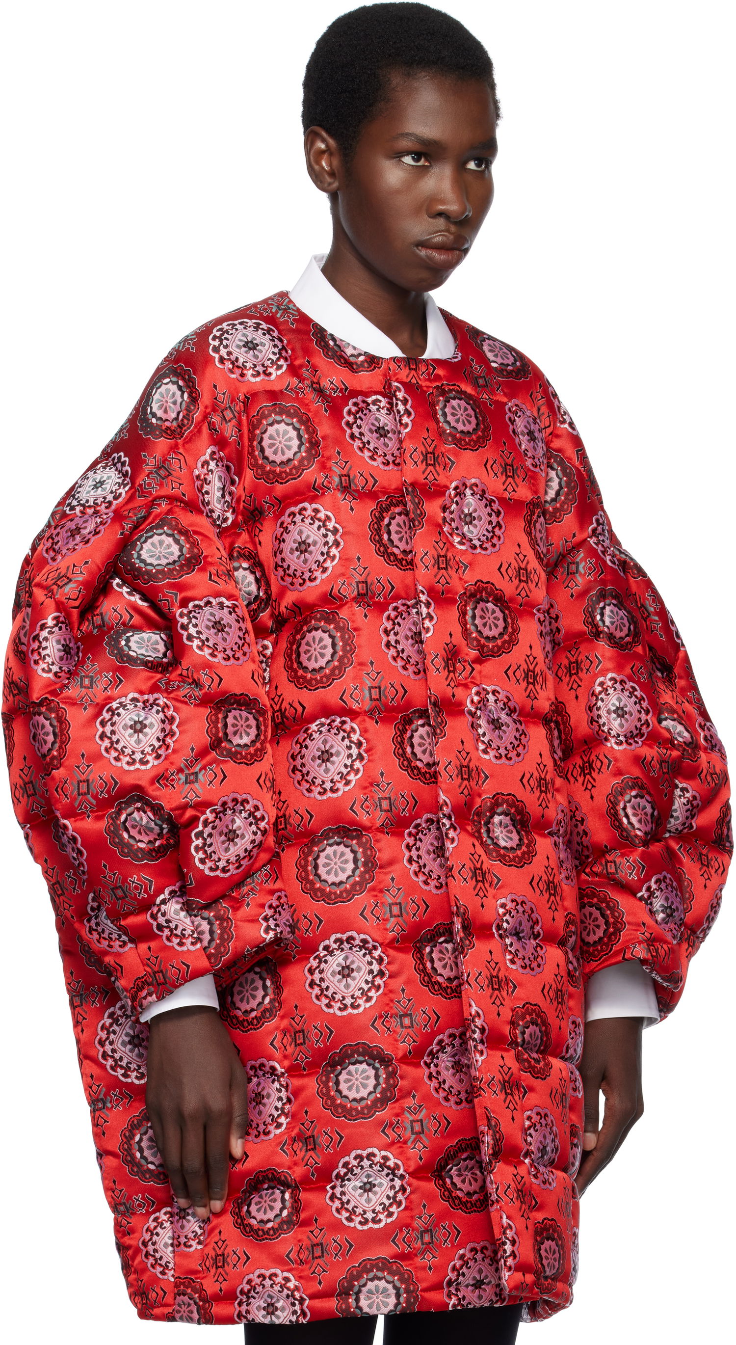 Puhovka Comme des Garçons Comme des Garçons Jacquard Quilted Puffer Rdeča | GO-J034-051-1, 1