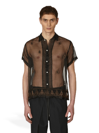 Srajce Bode Pearl Paisley Shirt Črna | MRSH000134 BKMLT