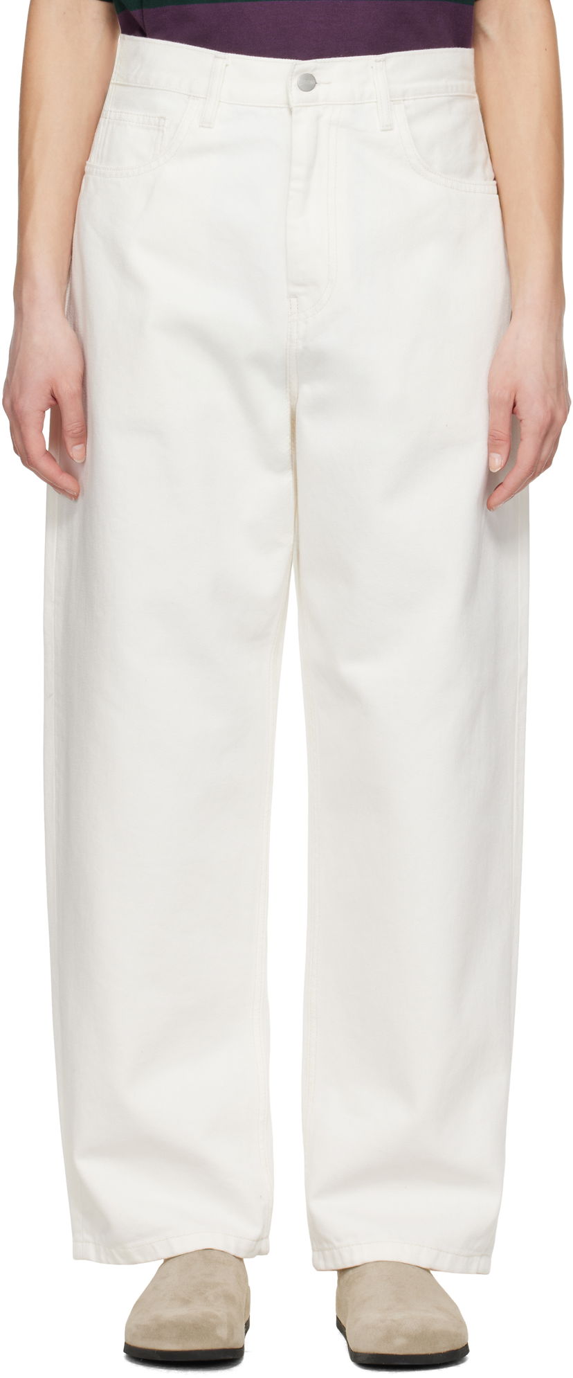 Kavbojke Carhartt WIP Brandon Loose-Fit Jeans Bela | I031918 0202