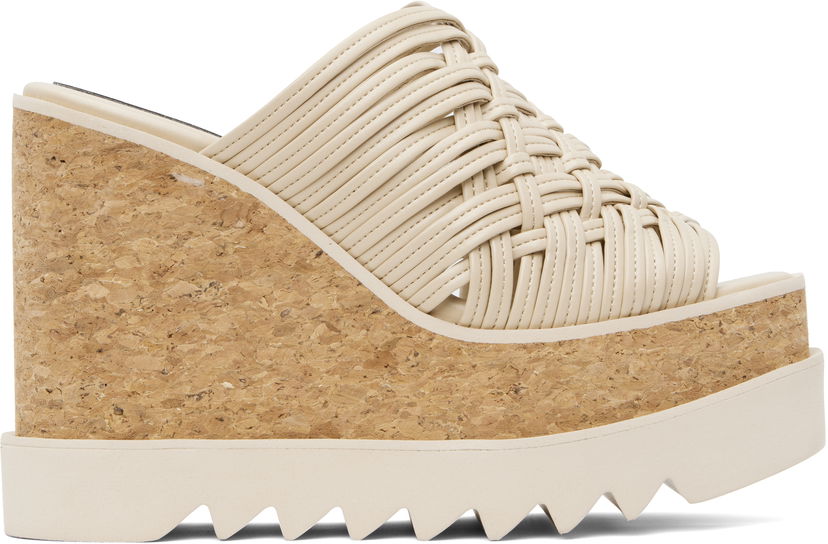 Modni dodatki Stella McCartney Stella McCartney Sneak-Elyse Woven Platform Wedge Sandals Bež | 810545APADB0