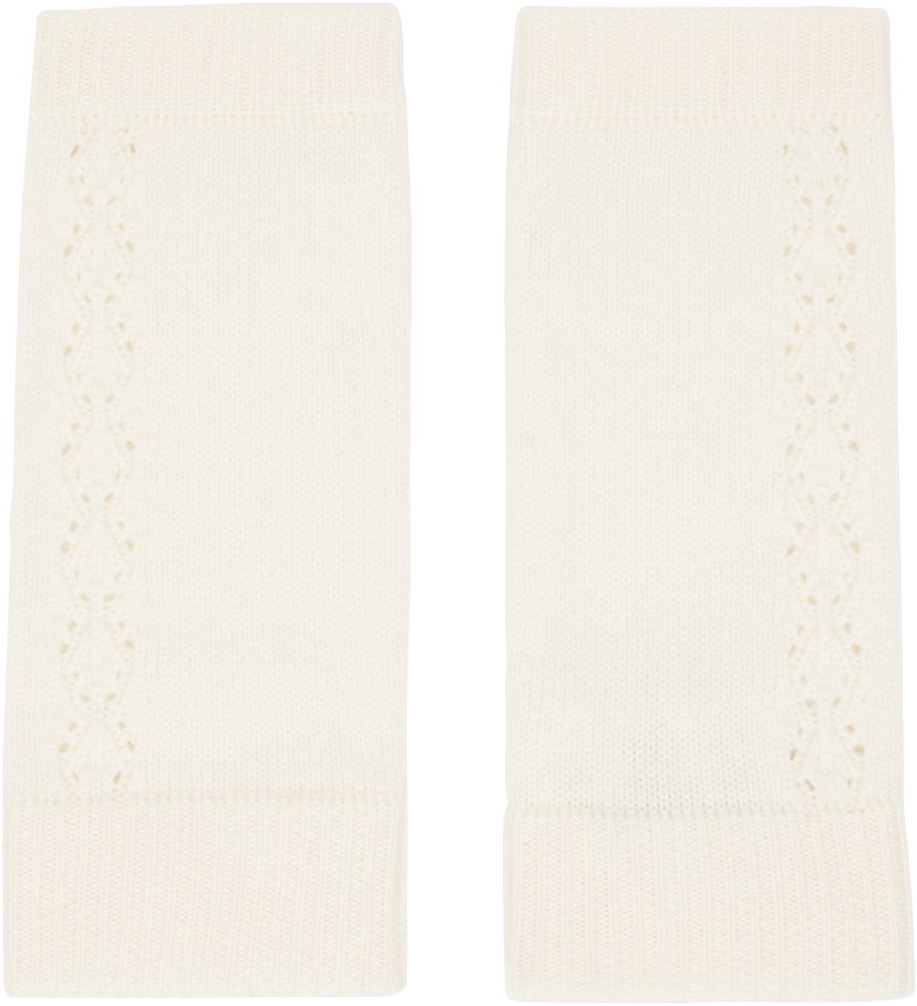 Rokavice CHLOÉ Lace Knit Fingerless Gloves Bela | CHC25SG029LCJ