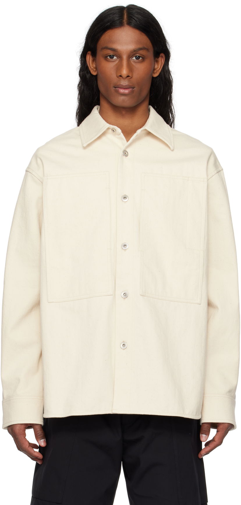 Srajce Jil Sander Jil Sander Selvage Denim Overshirt Bela | J47DL0159_J46545