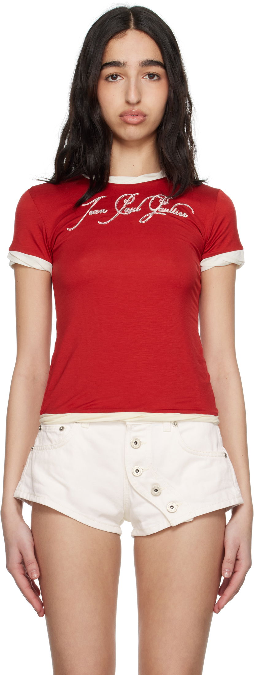 Majica Jean Paul Gaultier Jean Paul Gaultier 'The Tattoo' T-Shirt Rdeča | 25/34-F-TS111I-J089-3003