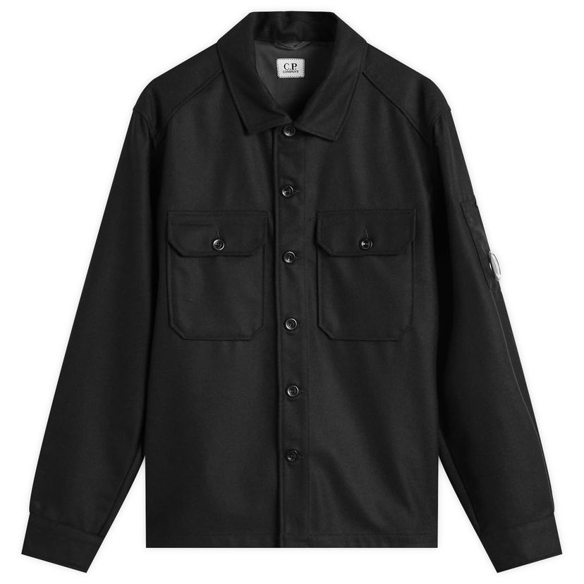 Jakna C.P. Company Felt Lens Overshirt Črna | 19CMOS271A-110498A-999