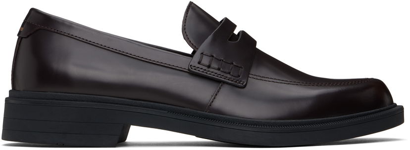 Superge in čevlji BOSS BOSS Leather Penny Loafers Rjava | 50536172