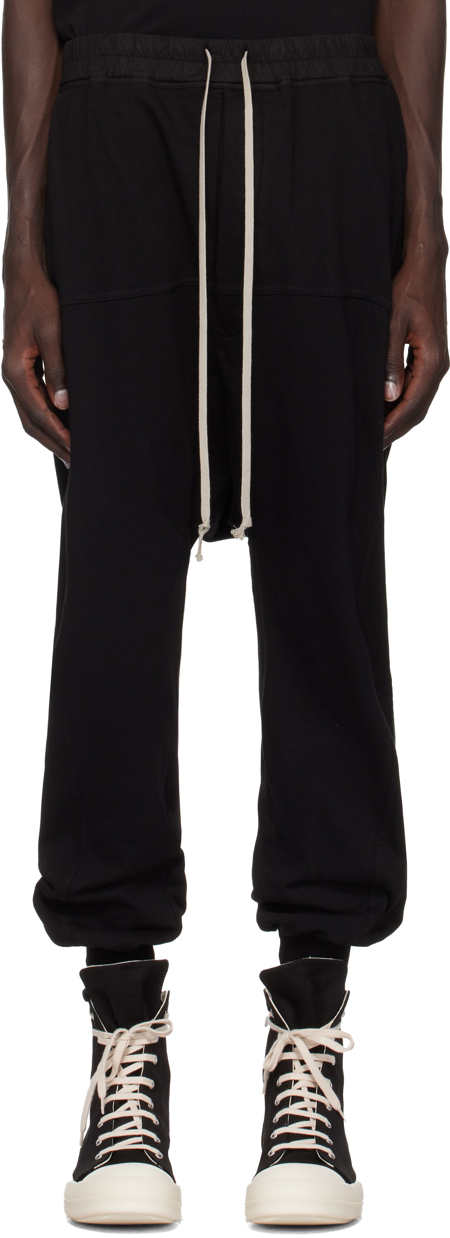 Trenirka Rick Owens Prisoner Drawstring Sweatpants Črna | DU02D2395 RIG, 0