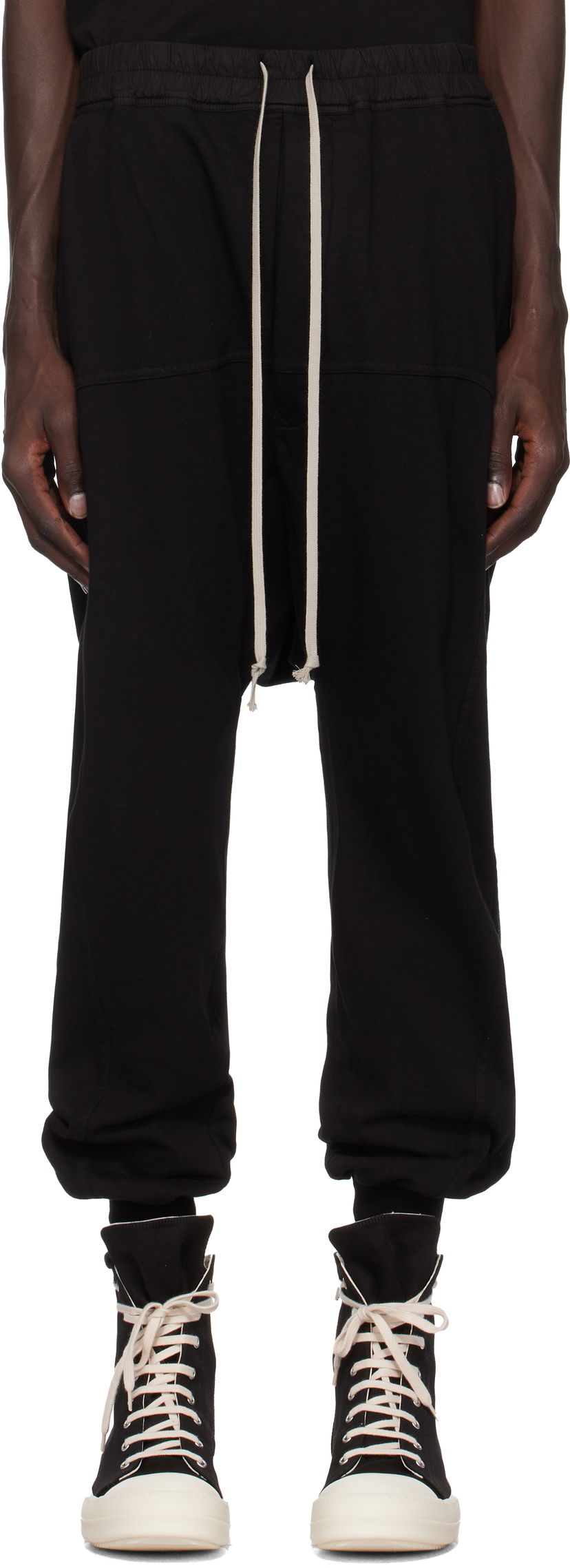 Trenirka Rick Owens Prisoner Drawstring Sweatpants Črna | DU02D2395 RIG