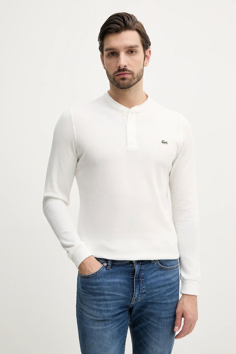 Majica Lacoste Lacoste Long Sleeve Henley T-Shirt Bela | TH0035