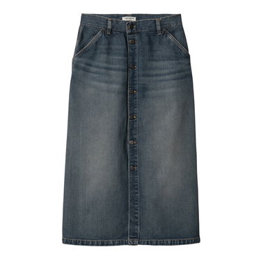 Krila Carhartt WIP Worn Wash Button-Front Denim Midi Skirt Modra | I034647_8, 0