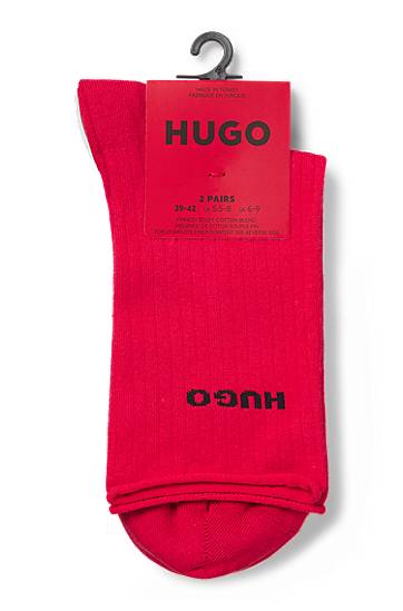 Nogavice BOSS Two-Pack of Quarter-Length Socks with Logo Rdeča | 50502080, 1