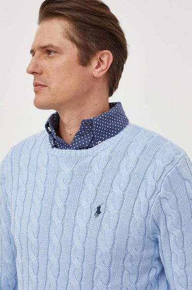 Pleteni pulover Polo by Ralph Lauren Cable Knit Sweater Modra | 710775885, 0