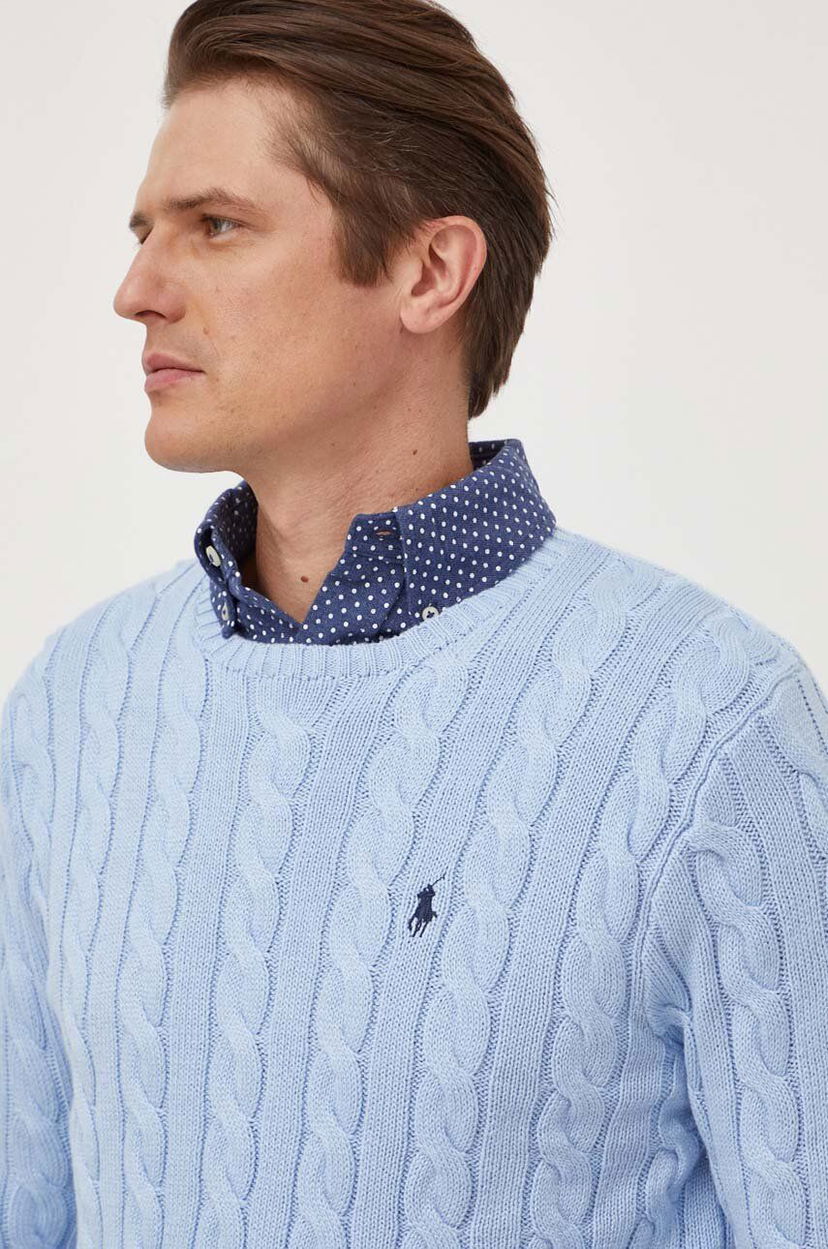 Pleteni pulover Polo by Ralph Lauren Cable Knit Sweater Modra | 710775885