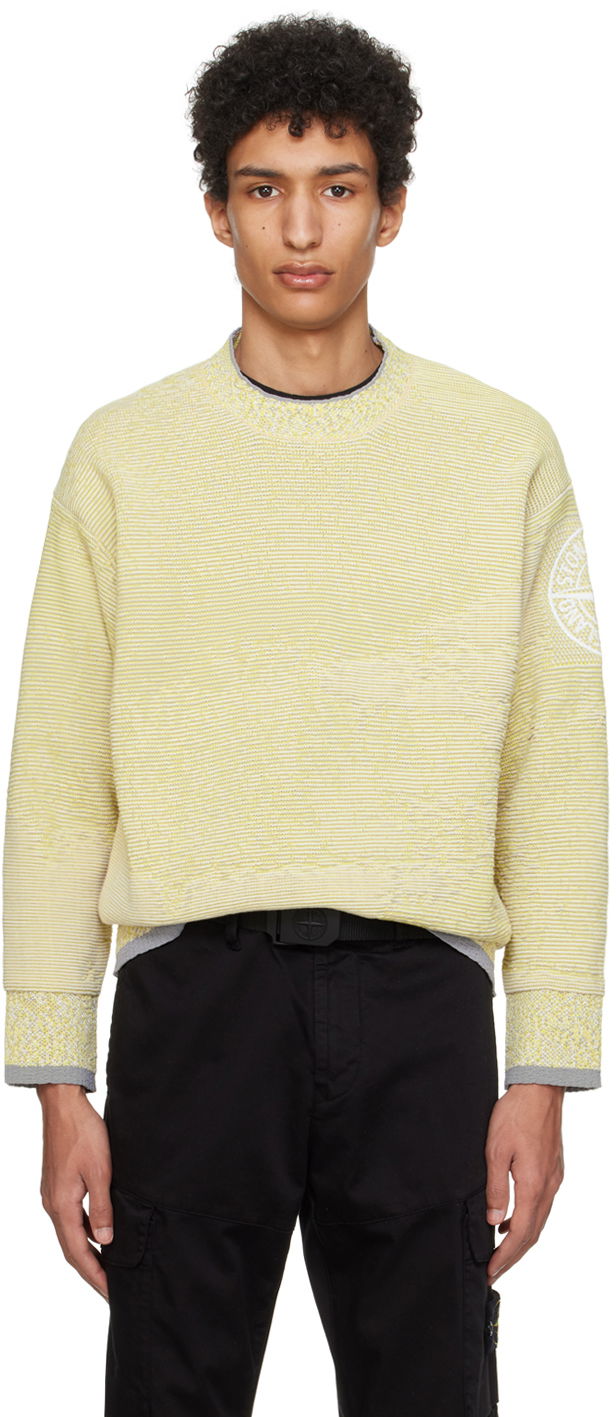 Pleteni pulover Stone Island Mock Neck Sweater Rumena | 8015512D5, 0
