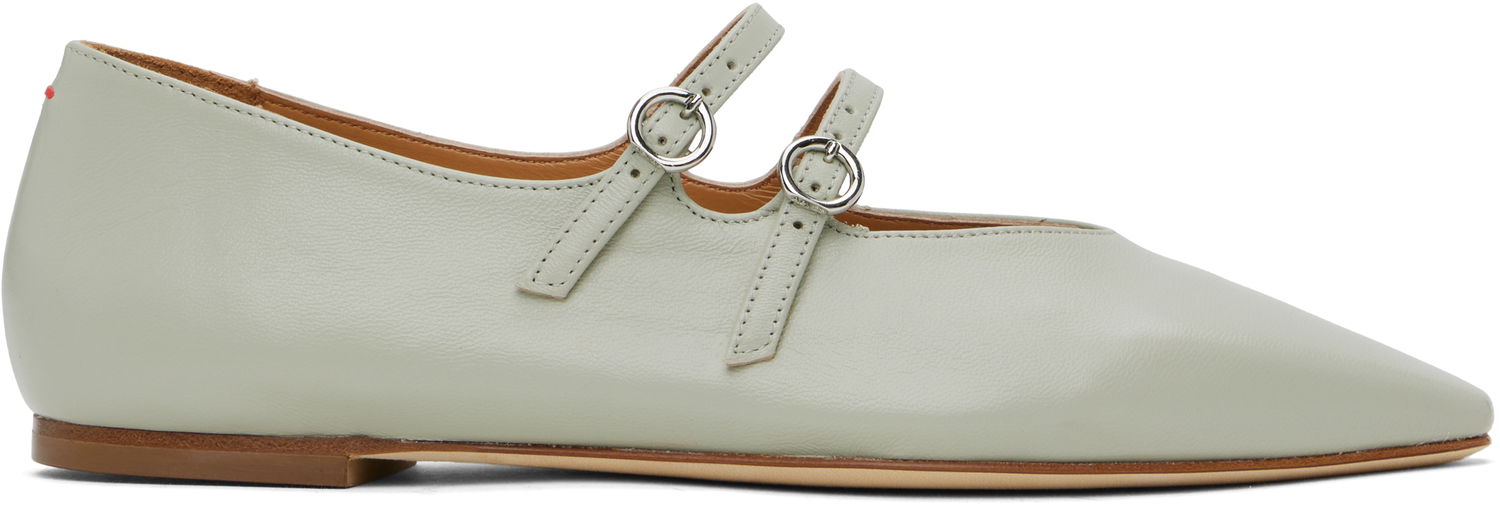 Nega čevljev Aeyde Aeyde Franny Double Buckle Ballerina Flats Zelena | A11-FL-VALS08FL148-SS25-1017-007, 0