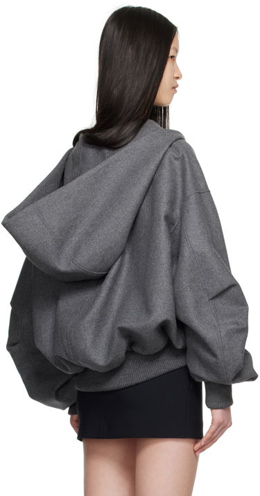 Pulover The Attico Attico Hooded Bomber Jacket Siva | 248WCB41 W055, 2