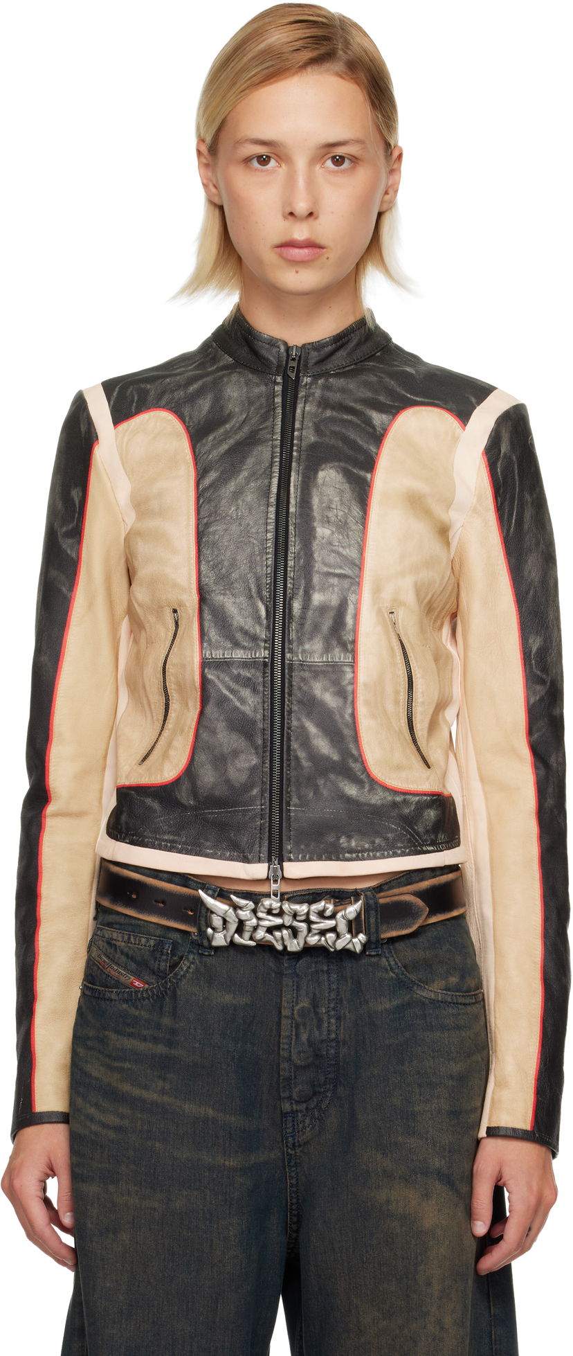 Jakna Diesel L-Oonie Leather Jacket Večbarvna | A19382 0DEBV