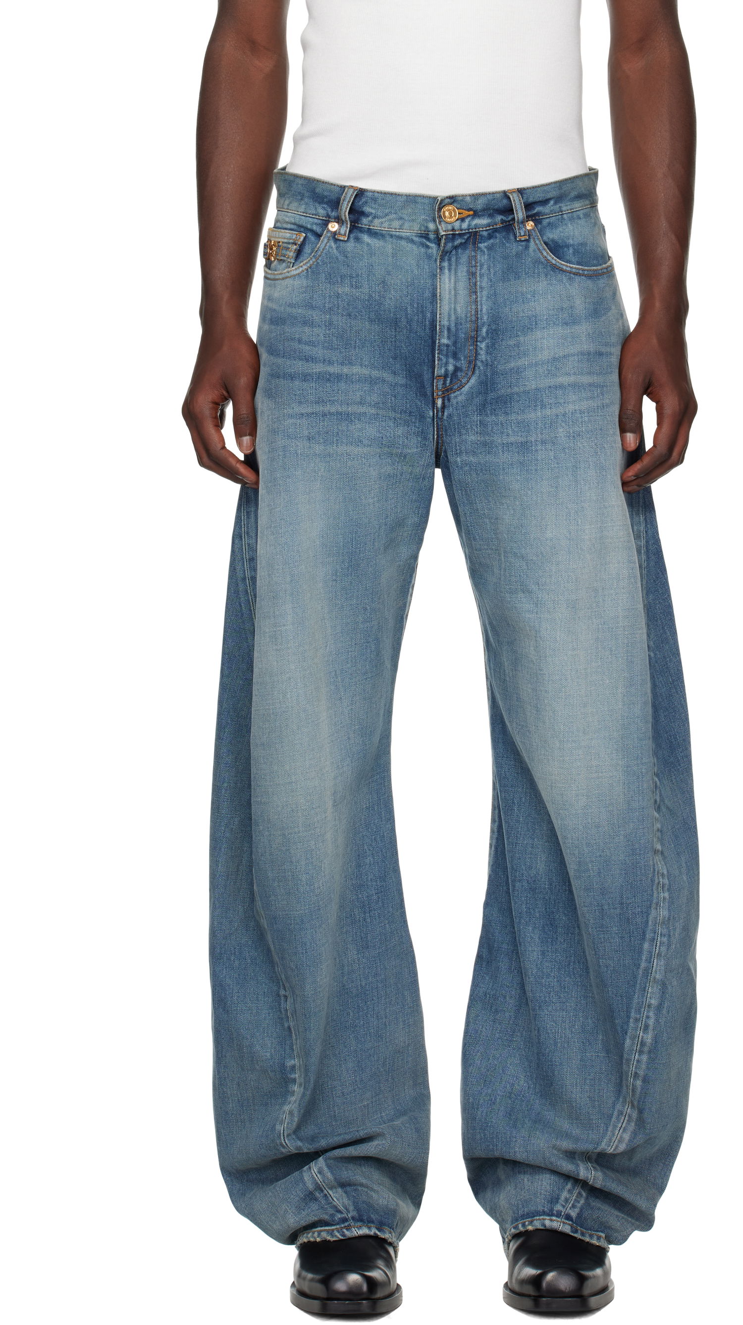 Kavbojke Versace Versace Baggy Twisted Jeans Modra | 1019900_1A14295, 0