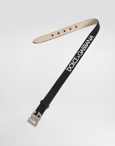 Pasovi Dolce & Gabbana Canvas Belt With Logo Buckle Črna | EC0083AT6618B939, 1