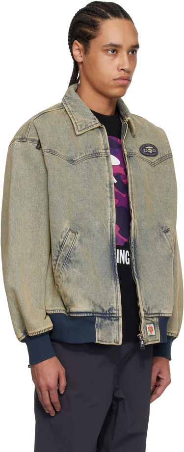 Jakna AAPE by A Bathing Ape AAPE by A Bathing Ape 'AAPE' Main Lightweight Denim Bomber Jacket Modra | AAPLJM7706XANBLL, 1