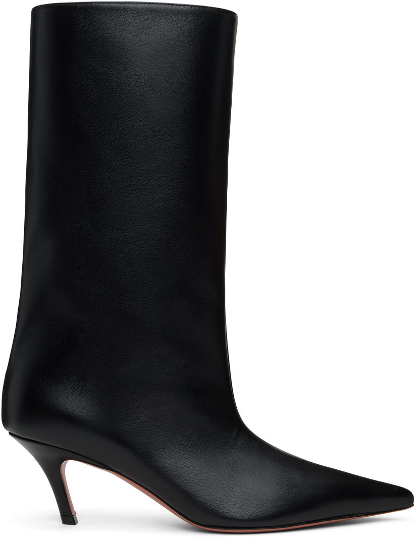Nega čevljev Amina Muaddi Amina Muaddi Fiona 60 Kitten Heel Boots Črna | FIONA BOOT NAPPA