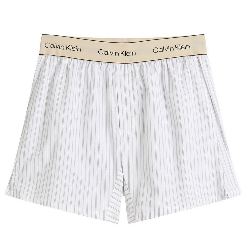 Boksarice CALVIN KLEIN Calvin Klein Cotton Poplin Trad Boxer Shorts, Size Large Bela | LV00NM2945ZEW