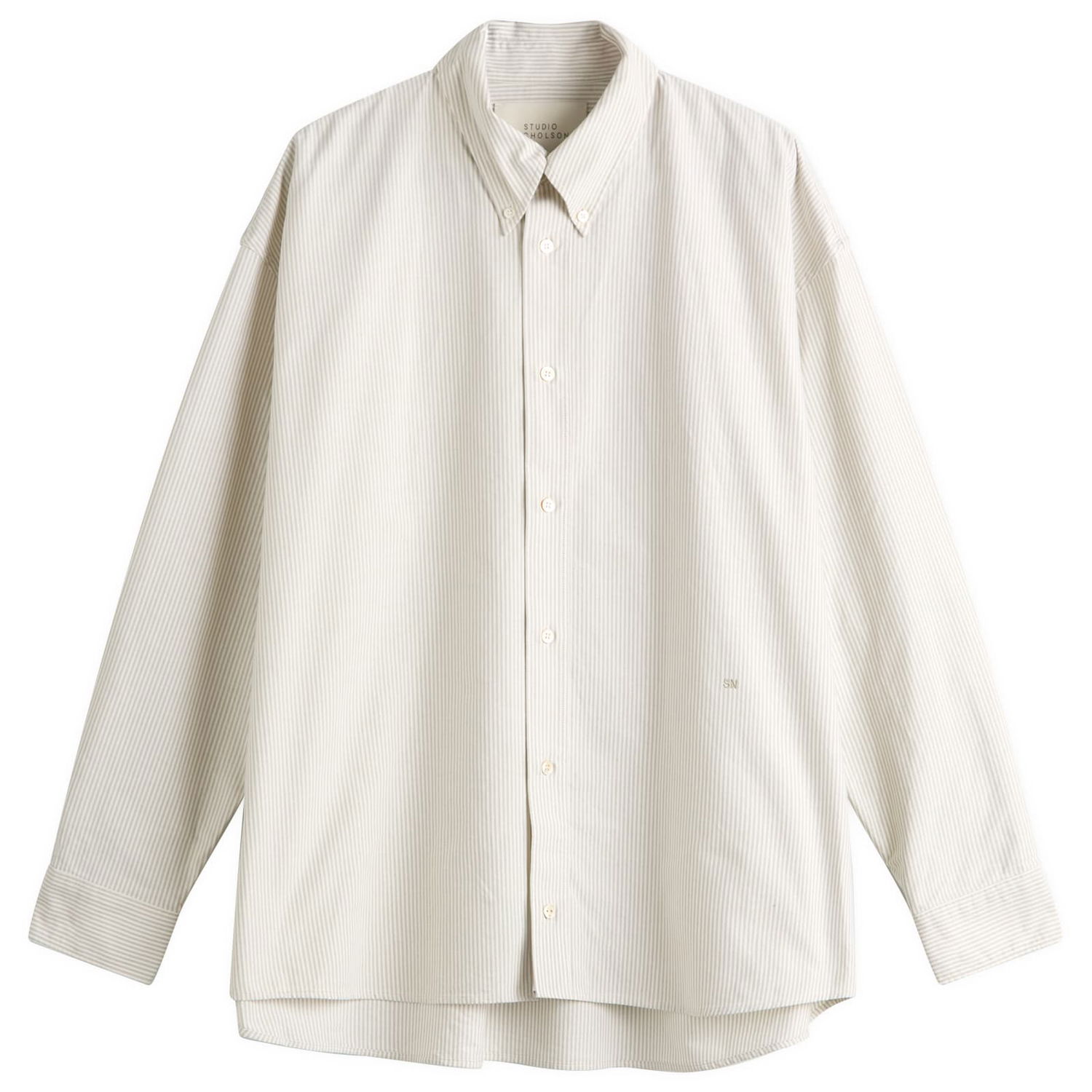 Srajce Studio Nicholson Studio Nicholson Button Down Shirt, Size Large Bež | RUSKINSNM1152-KHS, 0