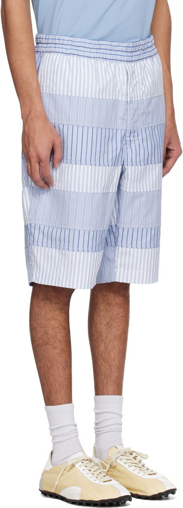 Kratke hlače Comme des Garçons Comme des Garçons Shirt Yarn Dyed Stripe Poplin Shorts Modra | FO-P004-051, 1