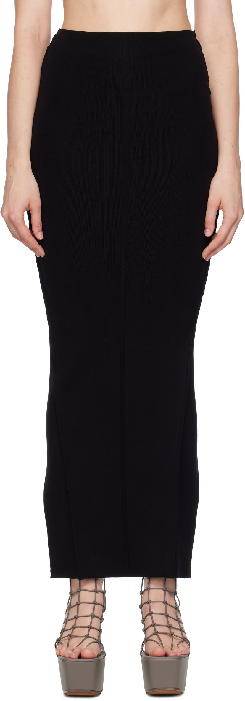 Krila Rick Owens Rick Owens Concordians Pillar Maxi Skirt Črna | RP02E4695 KST