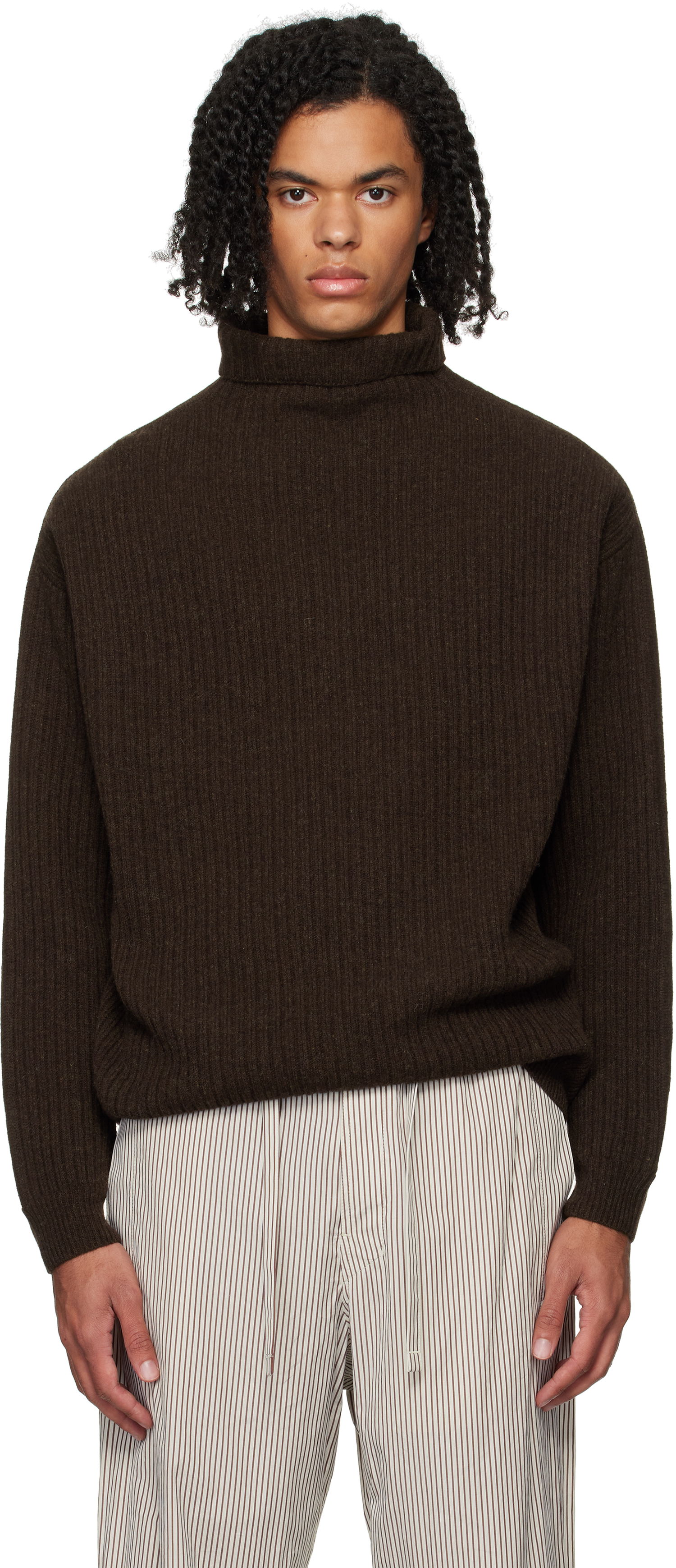 Pleteni pulover LEMAIRE Lemaire Felted Turtleneck Sweater Rjava | TO1264 LK1027, 0