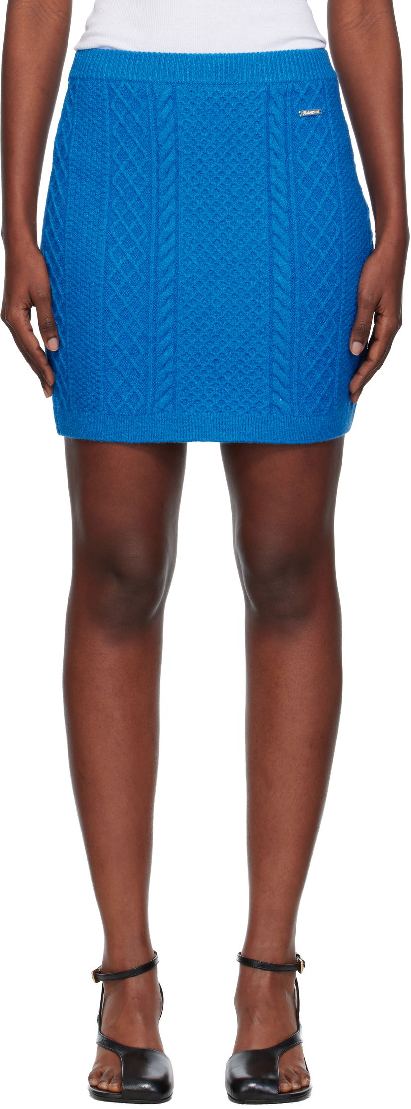Krila JW Anderson Cable Knit Miniskirt Modra | KW1444-YN0446