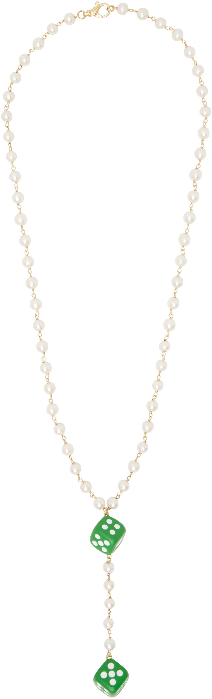 Ogrlica VEERT VEERT Pearl Dice Rosary Necklace Zelena | CA09PL